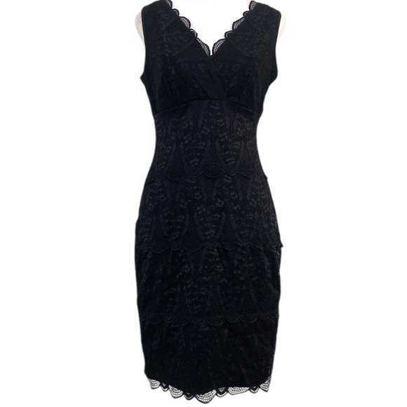 Daisy Fuentes Black Lace Sleeveless Stretchy Dress - Picture 1 of 10